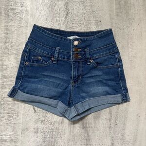 Wanna Betta Butt High Waisted Denim Shorts Size 00/23 Cuffed Y2K